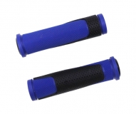 Грипсы резиновые TRIX, 125 мм, 2-х компон., торцевые заглушки, черно-синие, HL-G305 blue