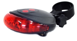 COVA, Фонарик-лазер велосипедный 5 светодиодов + 2 лазера красный свет