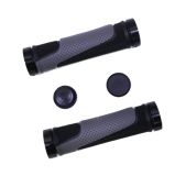 Грипсы резиновые TRIX, 130 мм, 2-х компон., 2 черных фикс., черно-серые, HL-G308-71