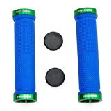 Грипсы Vinca sport, с метал. зажимами, длина 129мм, синие, зажим зелёный H-G119 blue/green