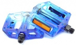 Z-Plus, Педали Z-0911, Fade, пластик прозрачный/синий, CrMo ось 9/16", 90x95x28mm, 127g