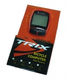 TRIX, Велокомпьютер проводной, 16 функций, цвет красный