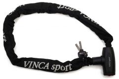 Vinca Sport, Велозамок - цепь 6*1000мм, черная оплетка, VS 101.759 black